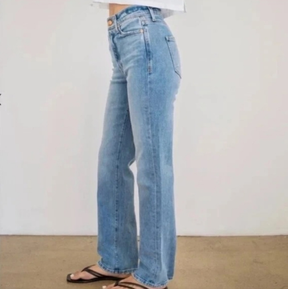 AYR The Sugar Straight Leg High Rise Jeans in Coconut Milk - Size 33 Short - Picture 6 of 10